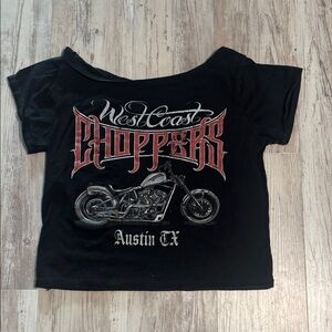 Black Graphic Crop Top